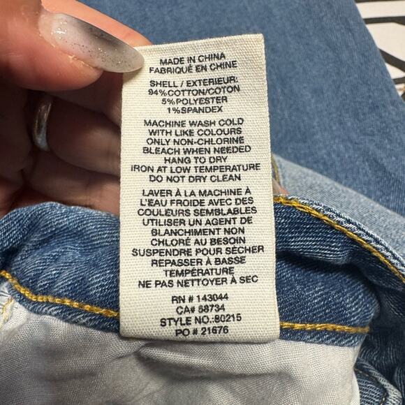 Avec Les Filles High Rise Cropped Straight Leg Raw Hem Size 30 Denim - Picture 2 of 10